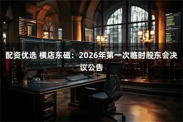 配资优选 横店东磁：2026年第一次临时股东会决议公告
